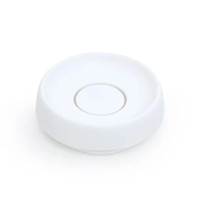 Image de Bosign Porte Savon en Silicone. Le Drain caché Garde très Sec pour Cuisine, Salle de Bain. Rond, Blanc (12 x 3,5 cm)