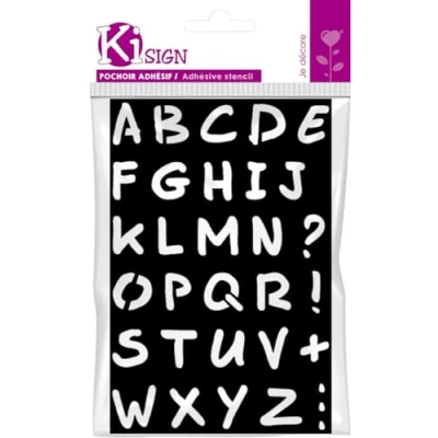 Image de Pochoir adhésif Alphabet 12x18 cm lettre haut 20.5 mm Ki Sign