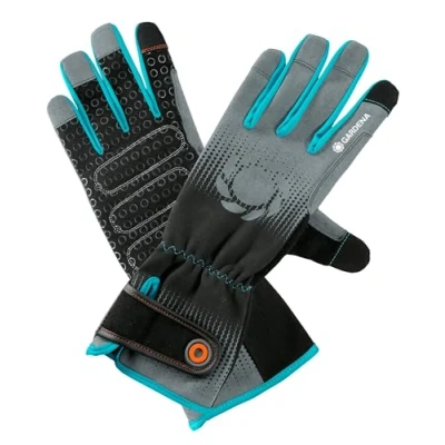 Image de Gardena Gant pr rosiers 9/L Gants de Jardinage en aramide au Niveau la Paume des Mains et Doigts, Protection Poignets, Design « Mobile Touch » pour Utilisation Smartphone (11540 20)