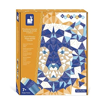 Image de Janod Coffret Mosaïque Enfant Animaux de la Forêt Mysterix Kit Loisir Créatif 2 Tableaux à Réaliser Autocollants Mousse Motricité Fine et Concentration Dès 7 Ans, J07974