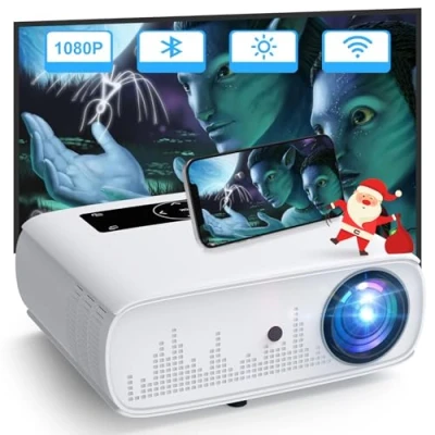 Image de HOPVISION Videoprojecteur, Natif 1080P Projecteur 15000 Lumens Full HD Home Cinema Videoprojecteur 4K, avec Bluetooth WLAN Compatible TV Stick,HDMI,USB,iOS/Android