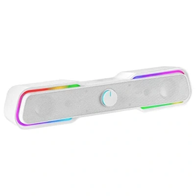 Image de Mars Gaming MSBX Blanc, Barre de Son RGB, Bluethooth 5.0 + Jack 3.5, DSP 10W