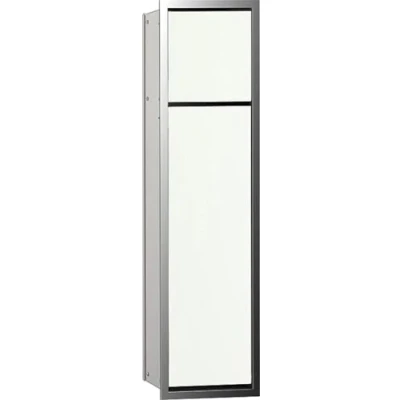 Image de Emco Asis 150 974027840 Armoire de Salle Bain encastrée pour WC, chromé/Verre Blanc, encastrée, butée Porte au Choix