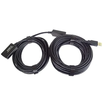 Image de Premium Cord AWG20/28 Rallonge USB Active avec répéteur 20 m, A Femelle vers mâle, câble 2.0 Haut débit, 2 x blindé, AWG20/28, Couleur : Noir, Longueur m