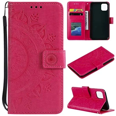 Image de CoverKingz Housse téléphone Portable pour Apple iPhone 13 étui avec Compartiment Carte Cover Protection à Rabat Motif Mandala Rose