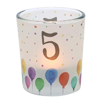 Image de Dekohelden24 640325 Banderole Transparente avec 1 Bougie Chauffe Plat H / : 6,5 x 6 cm Motif Chiffre 5