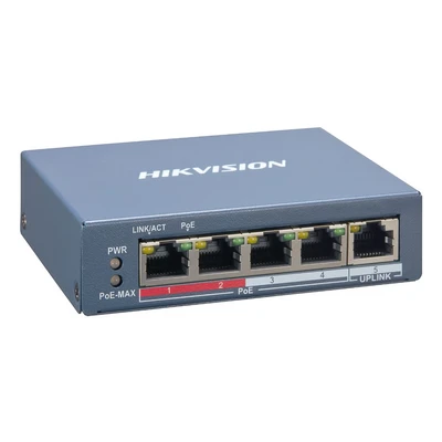 Image de Hikvision DS 3E1105P EI commutateur réseau Géré Fast Ethernet (10/100) Connexion Ethernet, supportant l&#039;alimentation via ce port (PoE) Bleu Neuf