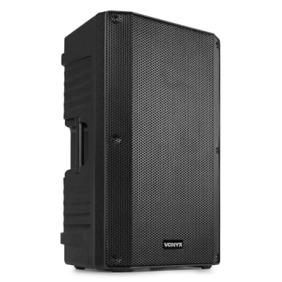 Image de VONYX VSA12 Enceinte Active Amplifiée 12&quot; Puissance 800 Watts Max, Entrées Guitare, Ligne et Micro, Moniteur de Scène, Structure Robuste, Idéale pour Le Transport Une Utilisation Mobile