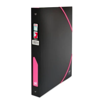 Image de OXFORD Classeur à Anneaux Nomade For Students A4XL Dos 40mm 4 Couverture Polypro Bicolores Noir/Rose