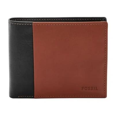 Image de Fossil Portemonnaie pour homme Ward, cuir Bifold noir 11.7 cm L x 2.5 W 9.5 H ML3919001