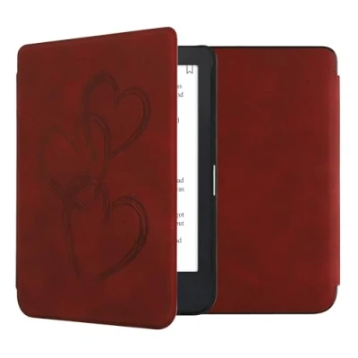 Image de kwmobileÉtui Compatible avec Kobo Clara 2E Coque Étui à Rabat magnétique tabletteeReader Similicuir Rouge foncé
