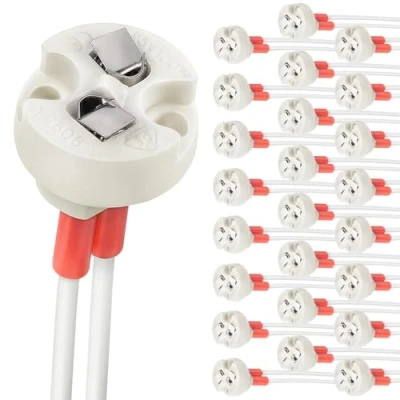 Image de DiCUNO Base de Bi Pin, G4, GU5.3, G6.35, GY6.35, GX5.3 MR16, GZ4 MR11, support lampe corps en céramique à douille incandescente halogène (24pcs)