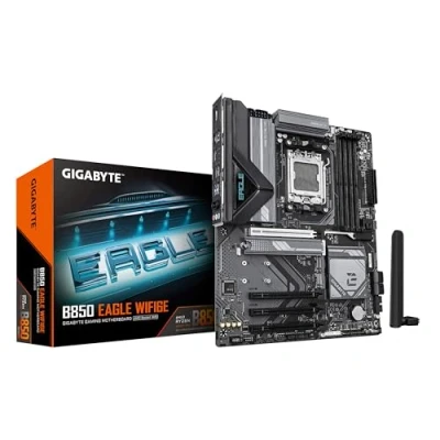 Image de GIGABYTE B850 Eagle WIFI6E Carte Mère AMD Ryzen 9000 Series CPUs, VRM numérique 8+2+2 Phases, jusqu&#039;à 8200MHz DDR5 (OC), 1xPCIe 5.0 + 2xPCIe 4.0 M.2, LAN GbE, WiFi 6E, USB 3.2 Gen 2