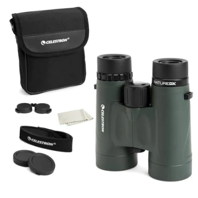 Image de Celestron 71333 Nature DX 10 x 42mm Binoculars with Multi Coated Lens, BaK 4 Prism Glass and Carry Case, Green