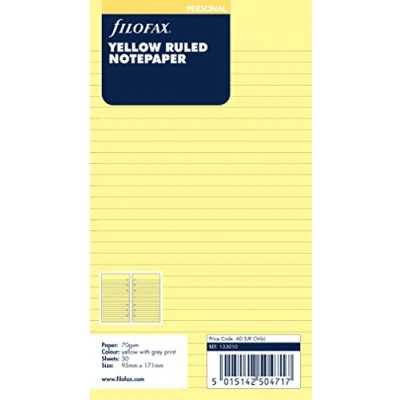 Image de Filofax Bloc notes Feuilles lignées Jaune (Import Royaume Uni)