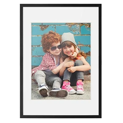 Image de PHOTOLINI Cadre Photo 3D à remplir 50 x 70 cm Noir, boîte Profond avec Passe Partout, pour Objets jusqu&#039;à 1,5 cm, Bois MDF, Verre Les Loisirs créatifs &amp; comme Cadeau