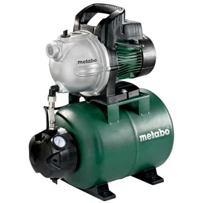 Image de Metabo Installation d&#039;eau domestique HWW 4000/25 G (600971000) Box, Entrée nominale : 1100 W, Débit maximal 4000 l/h, Hauteur maximale de refoulement 46 m