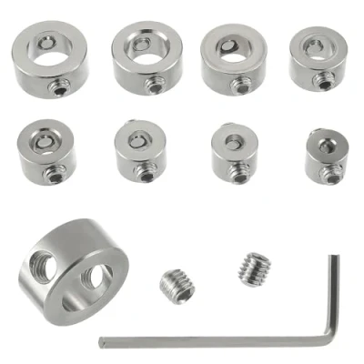Image de EPLZON 3/4/5/6/7/8/9/10mm 8 pièces butée de profondeur bague Positionneur Foret localisateur HSS limiteur profondeur, avec clé Hexagonale