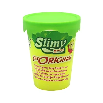 Image de Slimy Original Gobelet 80g Jaune Slime, Le Classique des pâtes à Modeler, naturellement sûr pour Les Enfants, pâte Modeler élastique (Jouets partir de 3 Ans)