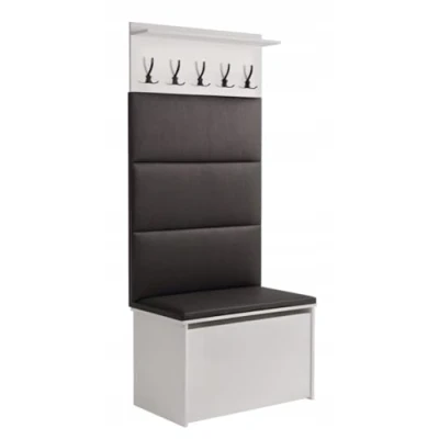Image de KOBI Andy Ensemble d&#039;entrée avec siège Cintre + boîte Panneaux rembourrés Armoire pour Le Hall (Graphite)