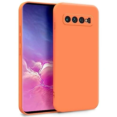 Image de MyGadget Coque pour Samsung Galaxy S10 Plus Case TPU Souple &amp; Soft avec Doublure Microfibre Cover Protection Extra Fine Légère Orange