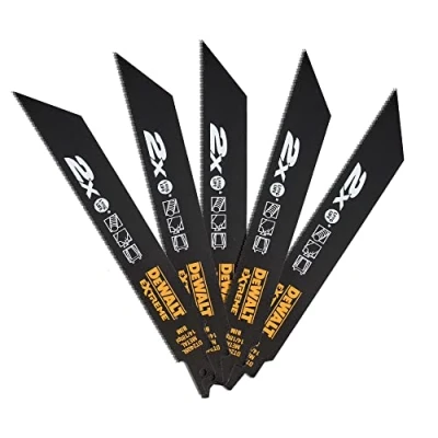 Image de DEWALT Lame de Scie Sabre BIM 14/18 TPI 2X LIFE 203mm Conception en Métal Robuste Découpe Matériaux Variés Excellente Résistance Convient pour une Utilisation Professionnelle, DT2408L QZ