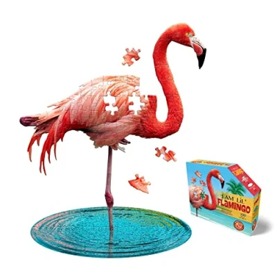 Image de Madd Capp 884009 Animal Shape Puzzle Junior Flamant Rose, 100 pièces, pour Enfants et Adultes, 884009, Multicolore