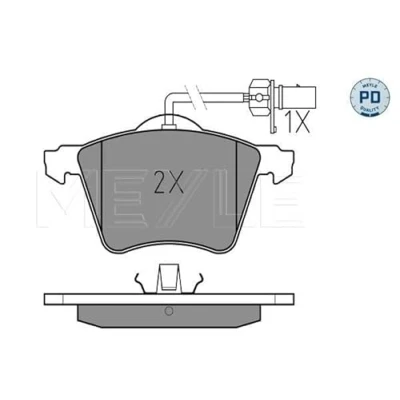 Image de MEYLE 025 234 1819/PD Jeu de plaquettes frein PD Quality Essieu avant contact signal d&#039;usure inclus avec tôle anti bruit