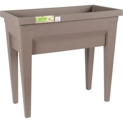 Image de EDA Espace potager avec table City Veg&amp;Table 76 x 38,5 H 68 cm 57 L Taupe