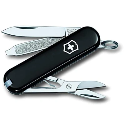 Image de Victorinox Classic Sd, Swiss Army Knife, Petit Couteau de Poche Suisse, Léger, Multitool, 7 Fonctions, Ciseaux, Lime à Ongles, Noir