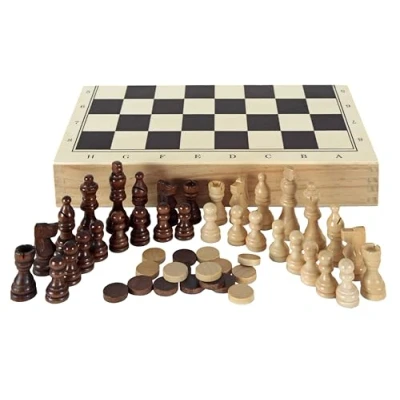 Image de Aquamarine Games Échecs Dames Backgammon, CP1070, Marron, NO Value