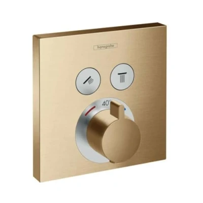 Image de hansgrohe ShowerSelect Set de finition pour mitigeur thermostatique encastré avec 2 fonctions, bronze brossé, 15763140