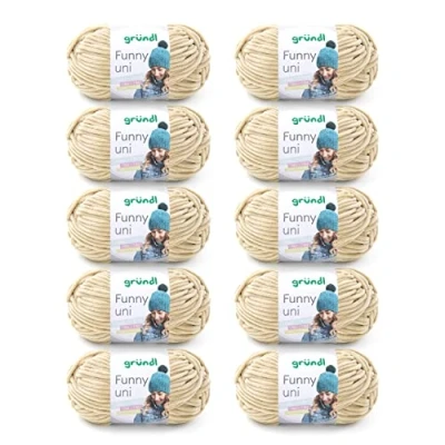 Image de Gründl Funny uni Laine, Polyester, Beige, 10 x 100 g, Set de 1000 Pièces