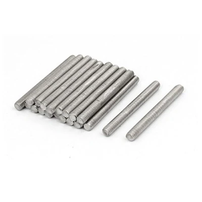 Image de sourcing map tige filetée M5x50mm Acier inoxydable 304 entièrement Ton argent goujons 20pcs