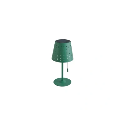 Image de Lindby lampe de table LED solaire Hilario, vert, fer, batterie rechargeable