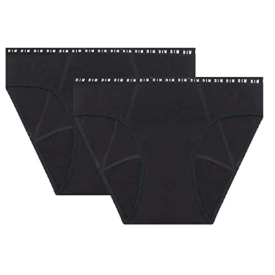 Image de Dim Femme Menstruelle Coton Bio Flux Abondant Protect Culotte, Noir, M EU