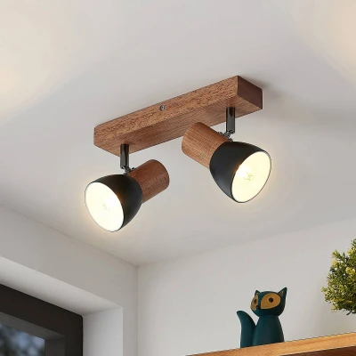 Image de Lindby Spot Tonja à intensité variable (Moderne) en Noir Métal e. a. pour Salon &amp; Salle manger (à 2 lampes, E14), Lampe encastrable, plafonnier, applique