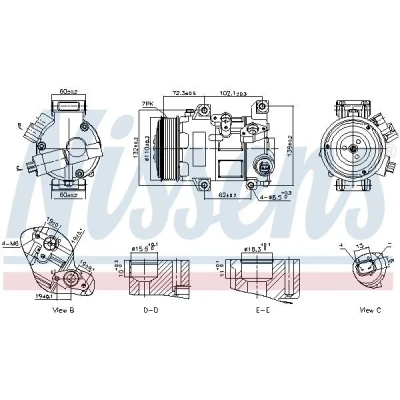 Image de NISSENS 89516 Compresseur De Climatisation 5SE12C 12 PAG 46 R 134a TOYOTA: Verso, Auris 5 portes, RAV4 III SUV