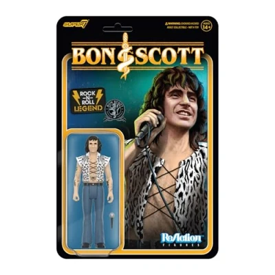 Image de Super7 Bon Scott Reaction Figures Wave 02 Figurine d&#039;action (imprimé léopard)