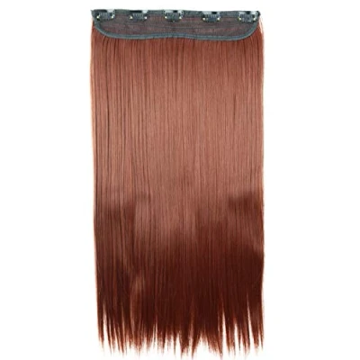 Image de CAISHA 60cm Clip in Extenisons Extensions De Cheveux Postiche Raide Brun Rougeâtre C69
