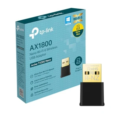 Image de TP Link Clé WiFi 6 Puissante AX1800 Mbps, Archer TX20U Nano, Nano Adaptateur USB WiFi, dongle Bi Bande, 2.4G / 5GHz, MU MIMO, WPA3, Compatible avec Windows 11/10