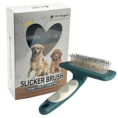 Image de Doodle &amp; Caniche Brosse pour toilettage, broche extra longue et grande Slicker chiens Goldendoodles, à poils moyens longs, nettoyer les morts la saleté 27 mm