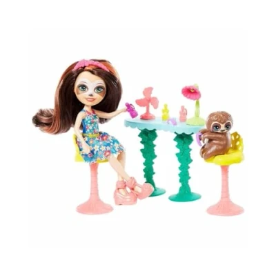 Image de enchantimals Coffret ​la Manucure du Paresseux, Mini poupée Sela et Figurine Animale Treebody, Accessoires inclus, Jouet pour Enfant, Gfn54