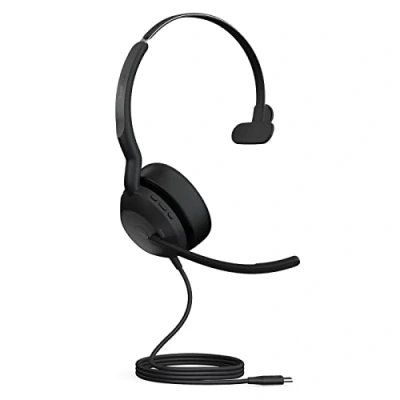 Image de Jabra Evolve2 50 Micro casque filaire mono Technologie Air Comfort, microphones à réduction de bruit et ANC Certifié MS Teams, fonctionne avec toutes les autres plateformes Noir