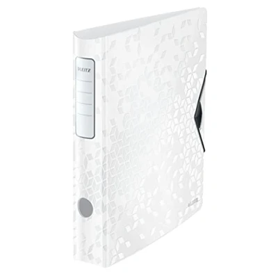 Image de Leitz Classeur à Levier A4 Active, Blanc, Dos Arrondi 65mm, Fixation Élastique, Polyfoam Léger, WOW, 11070001