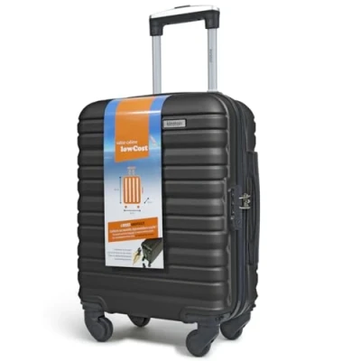 Image de KINSTON Valise Cabine pour EasyJet 4 Roues Détachables Taille LowCost Bagage à Main Léger et Durable, Pivotantes Amovibles Démontable Noir