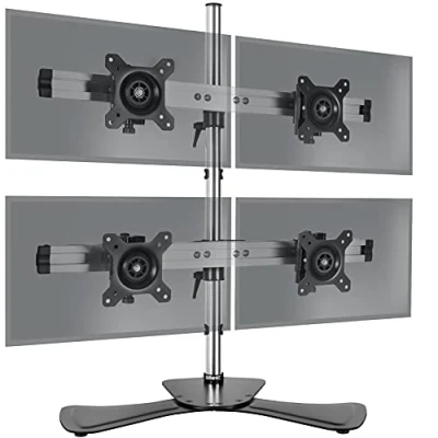 Image de Support quadruple 4 écrans PC sur socle DURONIC DM754 Rotatif / Inclinable Hauteur réglable Noir
