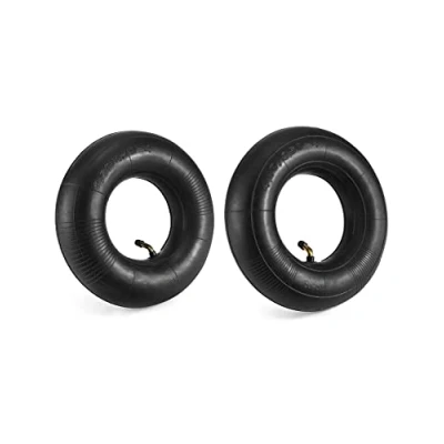 Image de QWORK® 2 pièces 4.10/3.50 4 Chambre à air Pneu, chambres de rechange, valve pliée, pour tondeuses gazon, camions main