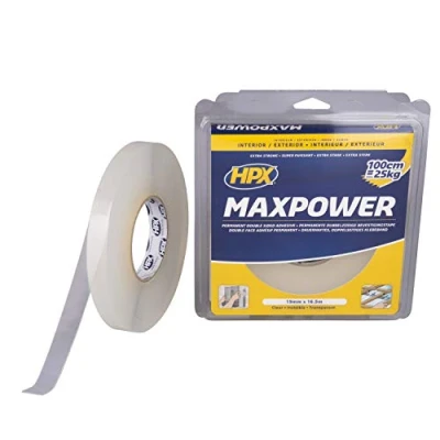 Image de HPX Ruban MAX POWER TRANSPARENT Double face 19mm x 5M