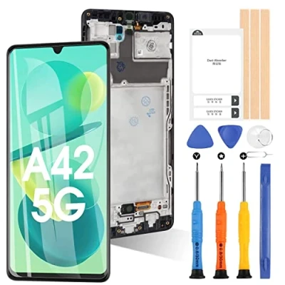 Image de Écran LCD OLED pour Samsung Galaxy A42 5G SM A426B / DS 6,6 pouces Lunette de remplacement Digitazer Assemblage avec kit réparation (prend en charge l’empreinte digitale)